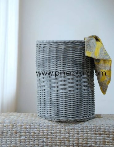 Keranjang Laundry Baju Rotan - Trendy Basket Grey