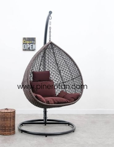 Ayunan Rotan Sintetis - Pear Hanging - Brown