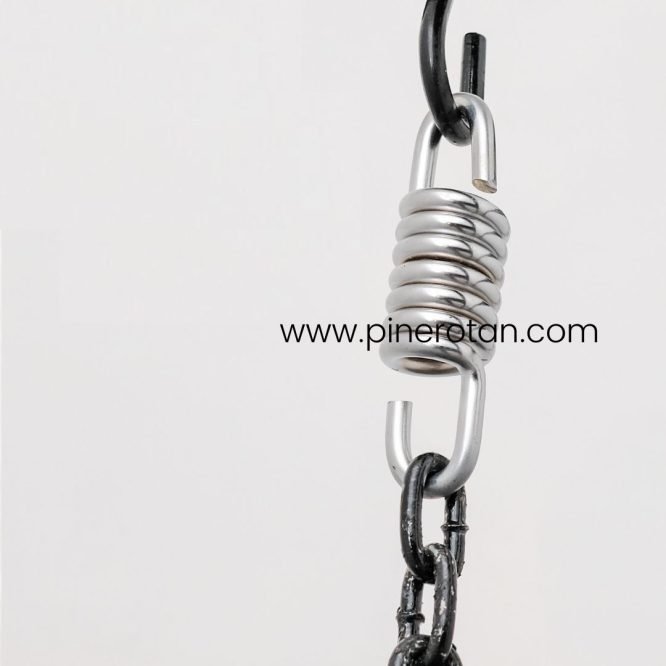 Kerombong Ayunan Gantung Rotan Sintetis / Kursi Gantung Pear Hanging Chair Grey - Cushion Grey*