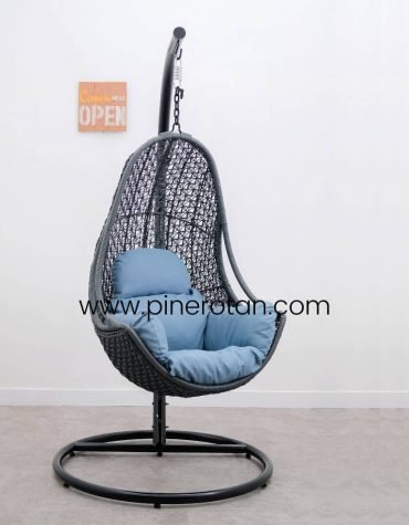 Ayunan Gantung Rotan Sintetis - Orbit Hanging - Grey