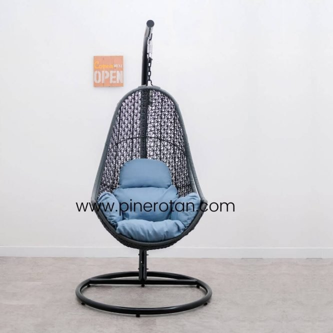 Ayunan Santai Rotan Sintetis - Orbit Hanging - Grey