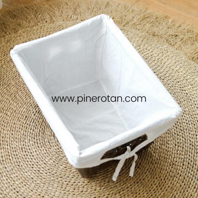 Basket Barang Rotan Trapesium - Trapesium Basket - With Cover - Croco