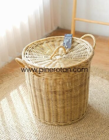 Basket Laundry Rotan Marion - Marion Laundry Basket - Honey
