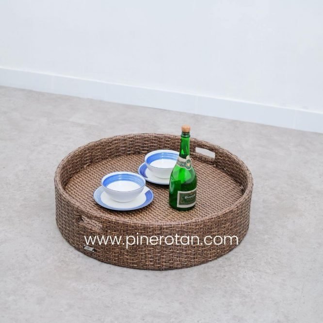 Nampan Apung Bulat Coklat - Ranupani Floating Tray - Red Pulut