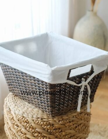 Keranjang Barang Rotan Trapesium - Trapesium Basket - With Cover - Croco