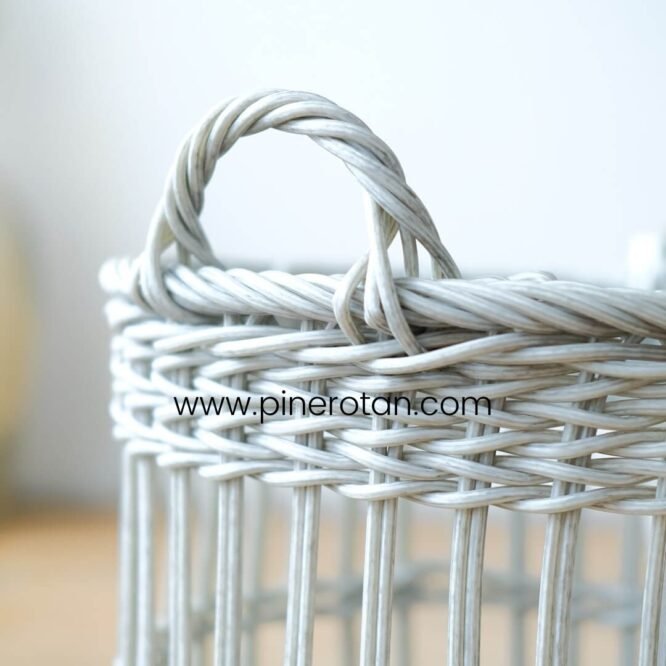 Keranjang Cucian Rotan Lily - Lily Basket Set 3 - Grey