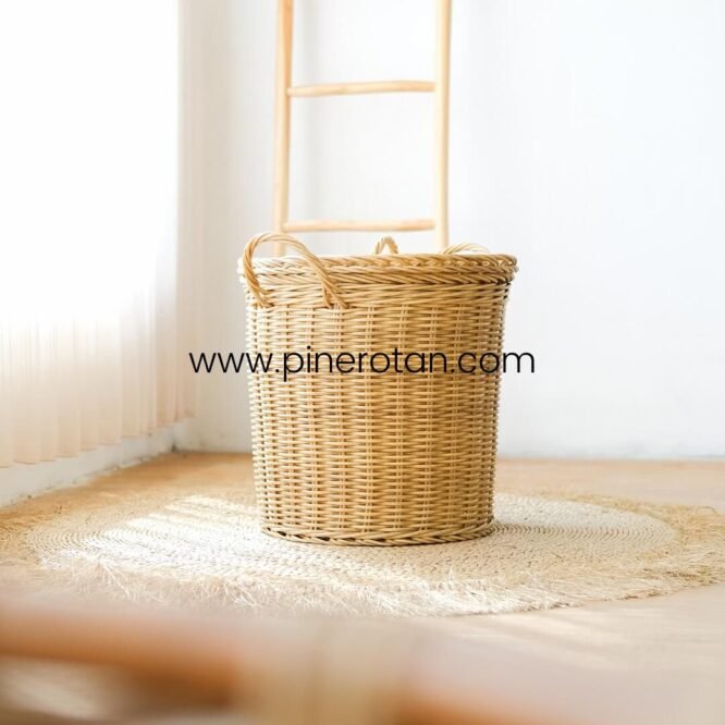 Keranjang Laundry Rotan Marion - Marion Laundry Basket - Honey