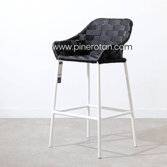 Barstool Cafe Tali Sintetis / Kursi Tinggi Bar / Kingstone Bar Stool Wiping - Black.