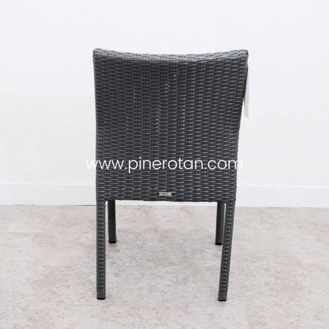 Set Meja Makan Kursi 4 Rotan Sintetis / Meja Makan Minimalis - Max Dining Set - Bean Dining Chair - Slate Grey.