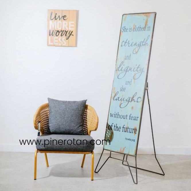 Set Meja Kursi Teras Rotan Sintetis / Meja Kayu Jati / Sofa Teras Pine - Cassa Design Terrace Set - Plain Honey.