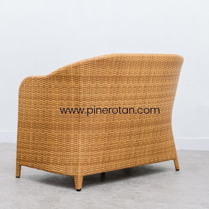 Kursi Meja Rotan - Arthur 2 Seater - Plain Honey