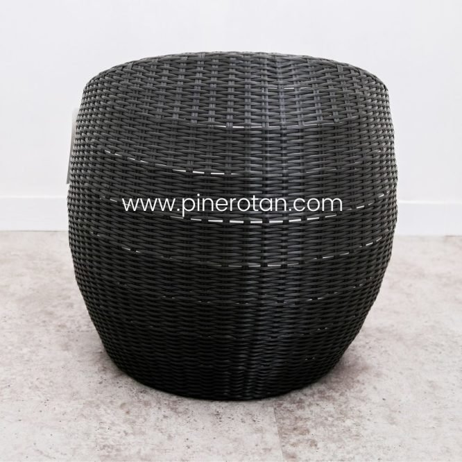 Set Kursi Teras Rotan Sintetis / Kursi Gentong Coklat - Egg Terrace Set - Darkbrown.