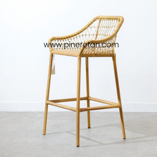 Kursi Barstool Rotan Sintetis - Kingstone Barstool Lacak
