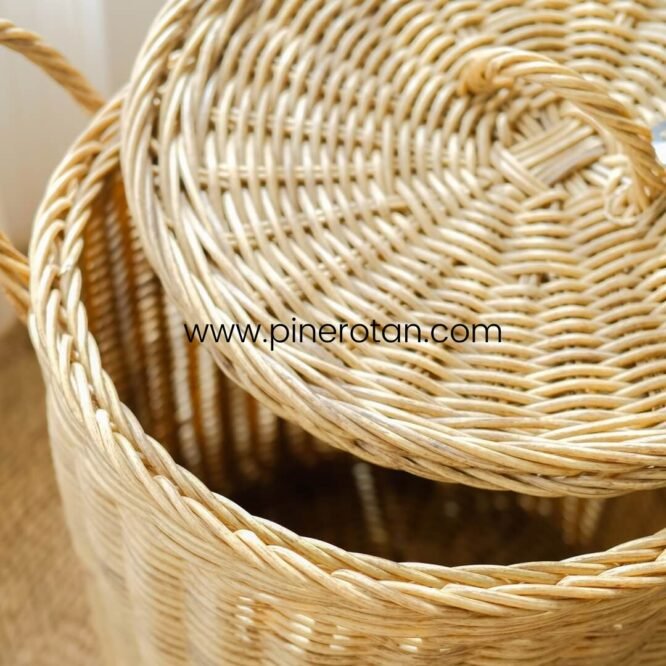 Marion Basket Laundry Rotan - Marion Laundry Basket - Honey