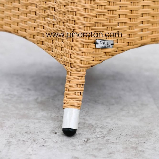 Set Meja Kursi Teras Rotan Sintetis Minimalis / Kursi Outdoor Pine Rotan - Kingstone Terrace Set - Kenko Side Table  - Natural Honey