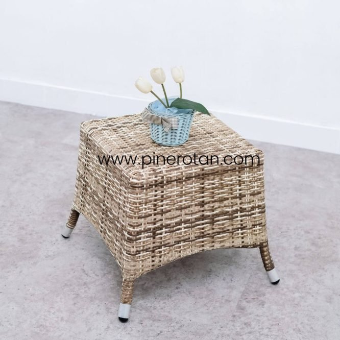 Set Kursi Teras Taman Outdoor Rotan Sintetis / Kursi Teras Minimalis - Arthur Terrace Set - Kenko Side Table - Shisil.