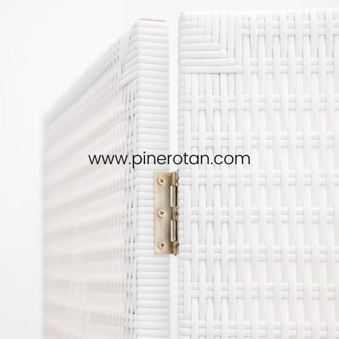 Sketsel / Sekat Partisi / Sekat Ruangan Rotan Sintetis - Alonzo Sketsel White 4 Panel.