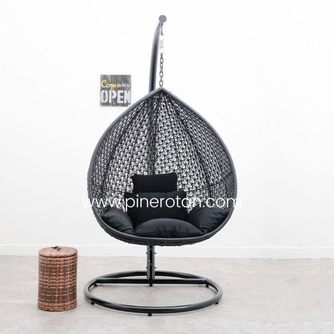 Ayunan Gantung Rotan - Pear Hanging - Black