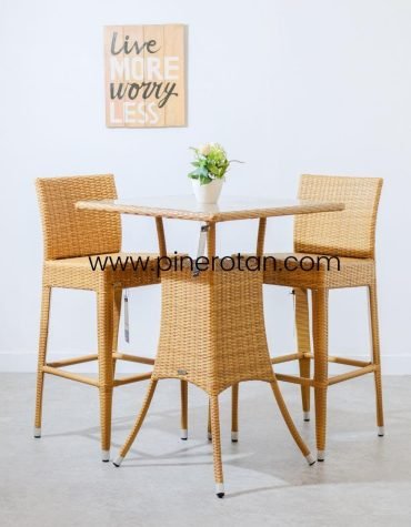 kursi meja bar rotan - Tropical Barset Simple