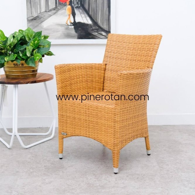 1 Set Meja Tamu Rotan Sintetis / Kursi Tamu – Kenko Living Set 4x1 – Kenko Coffee Table - Plain Honey