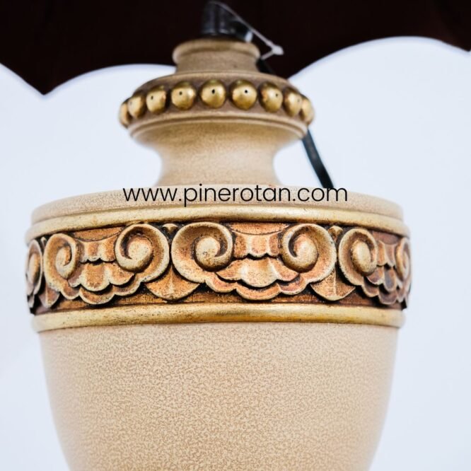 Lampu Klasik Coklat Unik - Lamp Kap Coklat 2