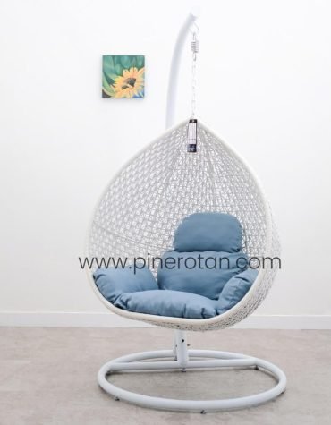 Hanging Chair Rotan Sintetis - Pear Hanging - White
