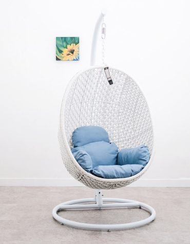 Ayunan Rotan Sintetis Gantung - Egg Hanging - White
