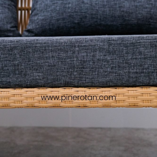 Sofa Tamu Rotan Sintetis Minimalis / Kursi Rotan Sintetis / Sofa Tamu Minimalis 3 Seater Pine Rotan - Salute Sofa 3 Seat.