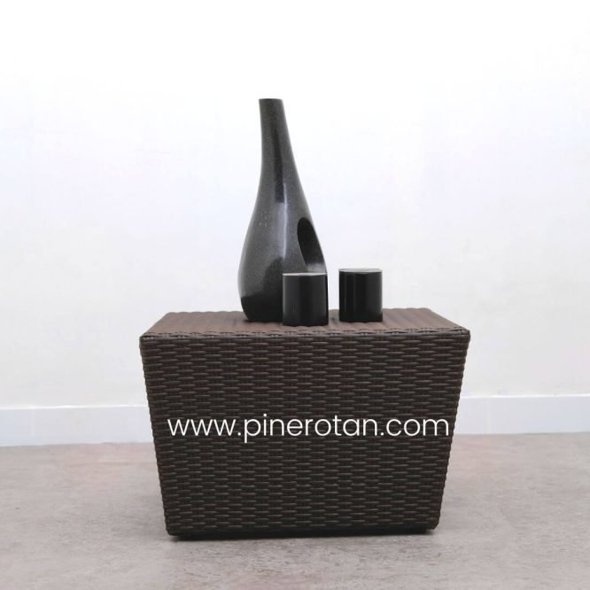 Rotan Sintetis Meja Payung - Umbrella Table - Brown
