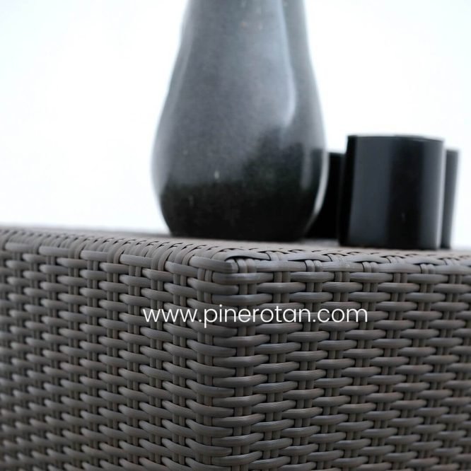 Meja Rotan Outdoor - Umbrella Table - Dark Brown