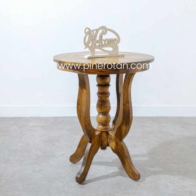 Set Meja Teras Rotan Sintetis / Kursi Teras Minimalis / Salute Terrace Set - Coin Table - Natural Honey.