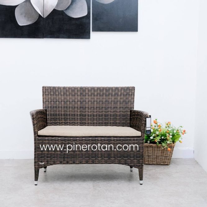 Kursi Outdoor Rotan Sintetis - Kenko 2 Seat - Croco