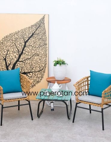Kursi Teras Rotan Sintetis - Mali TS - Fernandes ST - Plain Honey