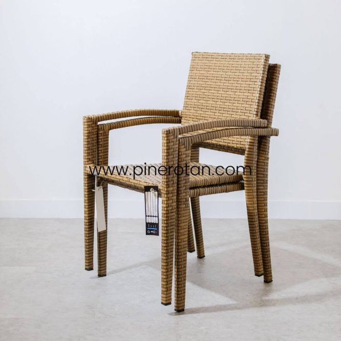 Set Meja Teras Rotan Sintetis/Meja Kursi Teras Minimalis/Mexico Terrace Set - Pine Side Table - Red Pine.