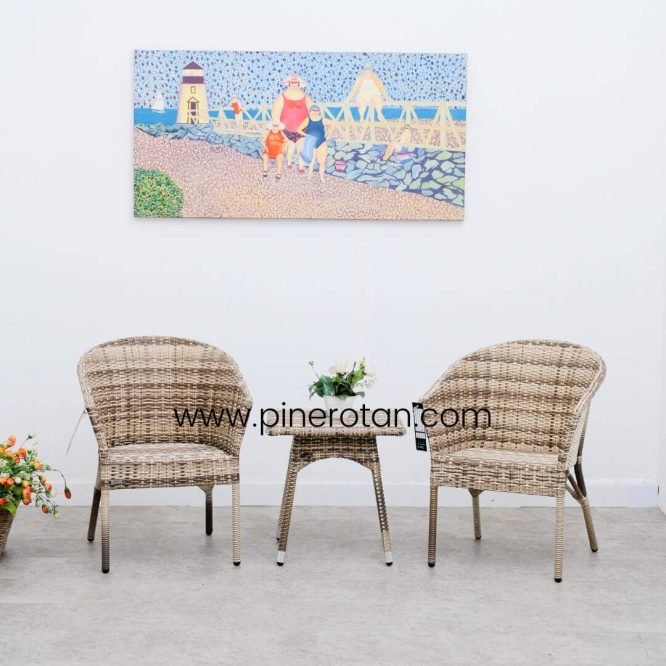 Set Teras Rotan Sintetis - Kingstone TS - Pine ST - Shisil