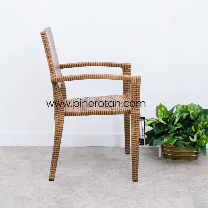 Set Meja Teras Rotan Sintetis/Meja Kursi Teras Minimalis/Mexico Terrace Set - Pine Side Table - Red Pine.