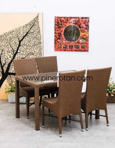 Set Meja Kursi Makan - Esmeralda DS - XO Chair - Red Pulut