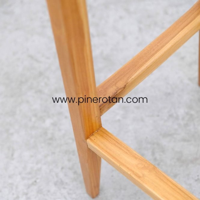 Kursi Bar Kayu Jati Minimalis / Bar Stool Rope Abu / Kursi Cafe Tinggi - Alaska Bar Stool - Rope Grey.