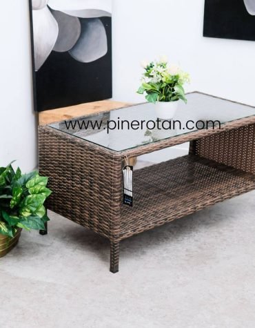 Meja Kopi Rotan Sintetis - Fema Coffee Table - Croco