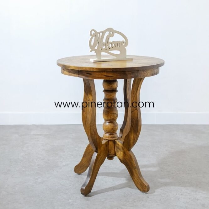 meja bulat kayu - coin table