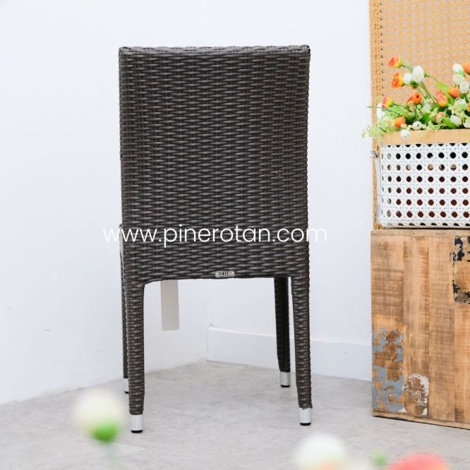 Kursi Makan Rotan Sintetis Tanpa Tangan / Kursi Outdoor Minimalis / New Santana Chair