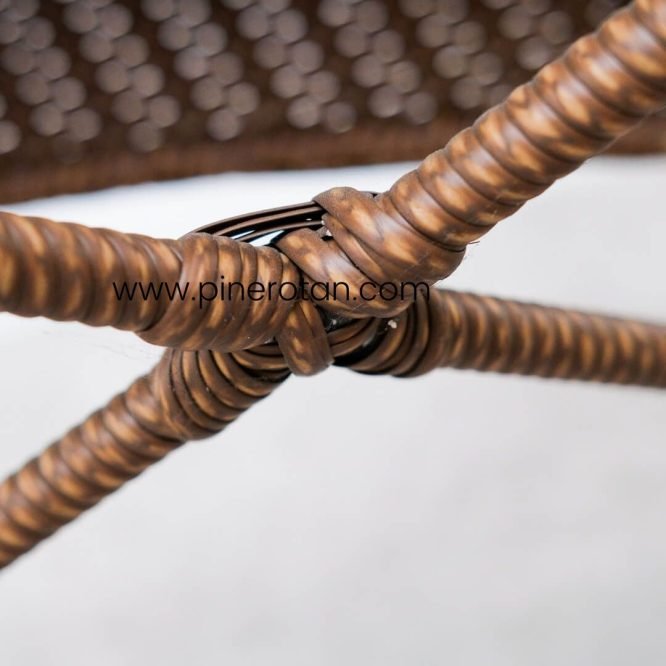 Kursi Makan Rotan Coklat Minimalis / Kursi Makan Outdoor Pine Rotan - XO Chair - Red Pulut