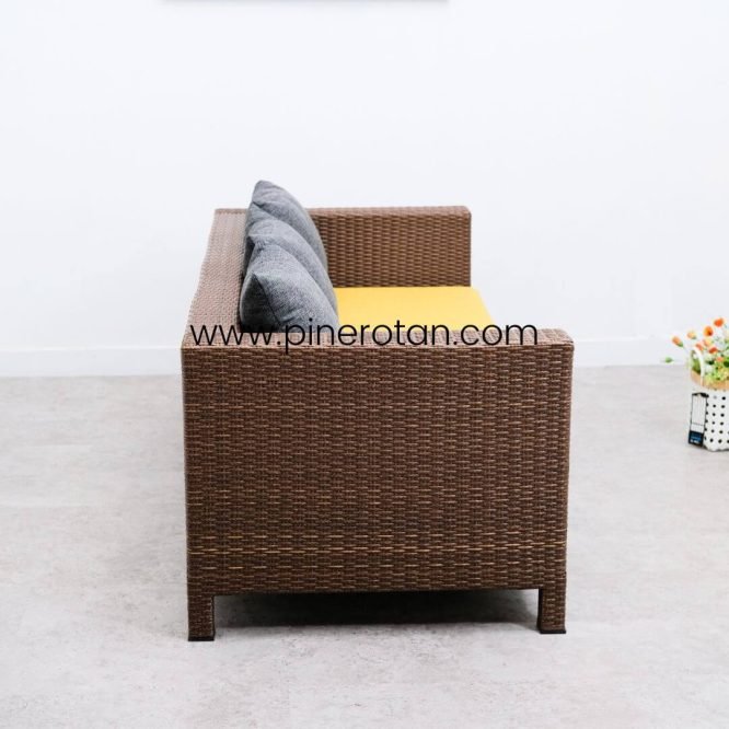 Sofa Tamu 3 Seater Rotan Sintetis / Sofa Taman Outdoor - Peru Sofa 3 Seat.