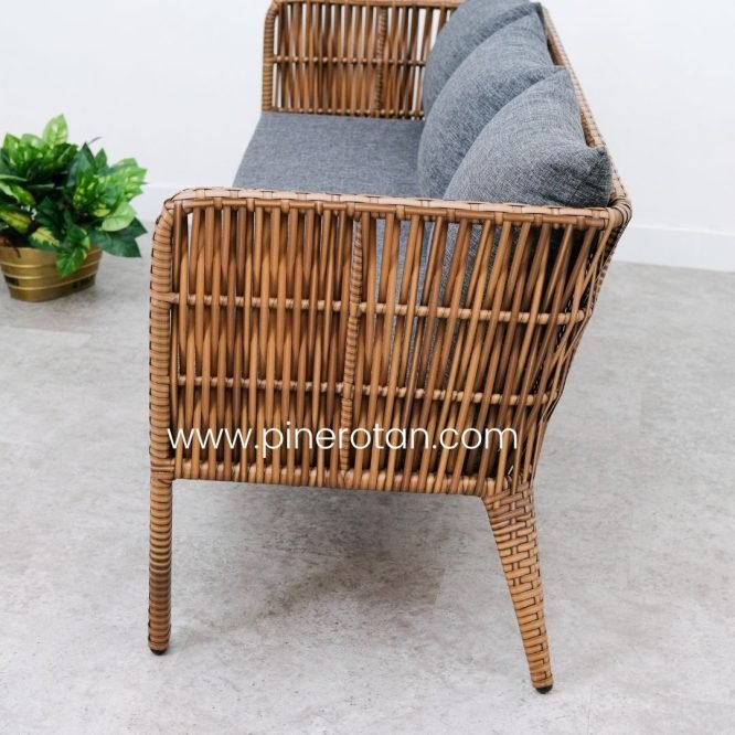Sofa Tamu Rotan - Salute 3 Seat - Red Pine