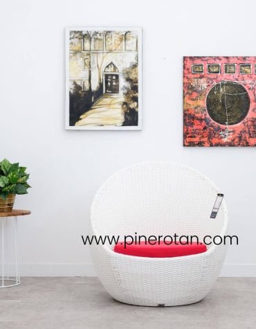 Sofa Tamu Rotan Sintetis - Pule Sofa - White