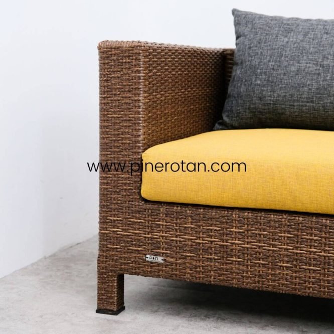 Sofa Tamu 3 Seater Rotan Sintetis / Sofa Taman Outdoor - Peru Sofa 3 Seat.