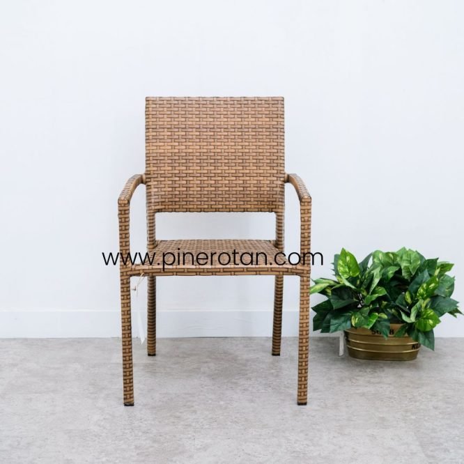 Kursi Rotan Sintetis / Kursi Teras Minimalis - Mexico Arm Chair - Red Pine.