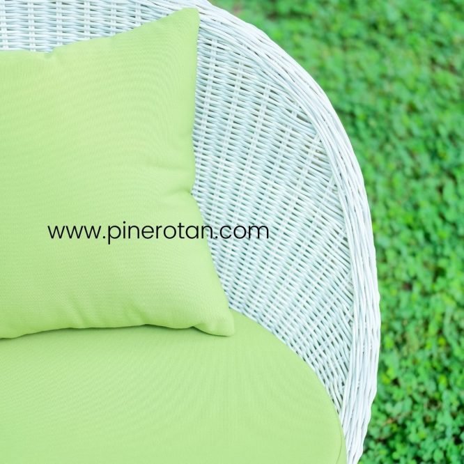 Sofa Tamu Rotan Sintetis Minimalis Modern / Sofa Outdoor Pine Rotan - Amaranta Sofa White Wash