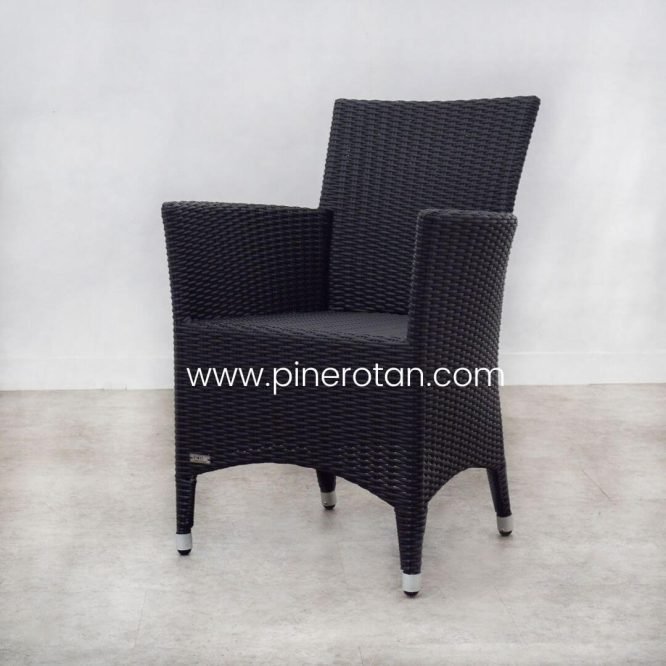 Kursi Tamu Sintetis Rotan - Kenko AC - Black