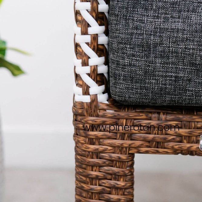 Sofa Rotan Sintetis / Sofa Tamu Minimalis / Lemon Sofa Lurik Red Pulut - White.
